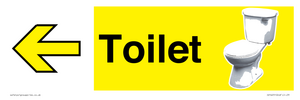 Dementia Friendly Toilet Sign Directional Yellow Arrow